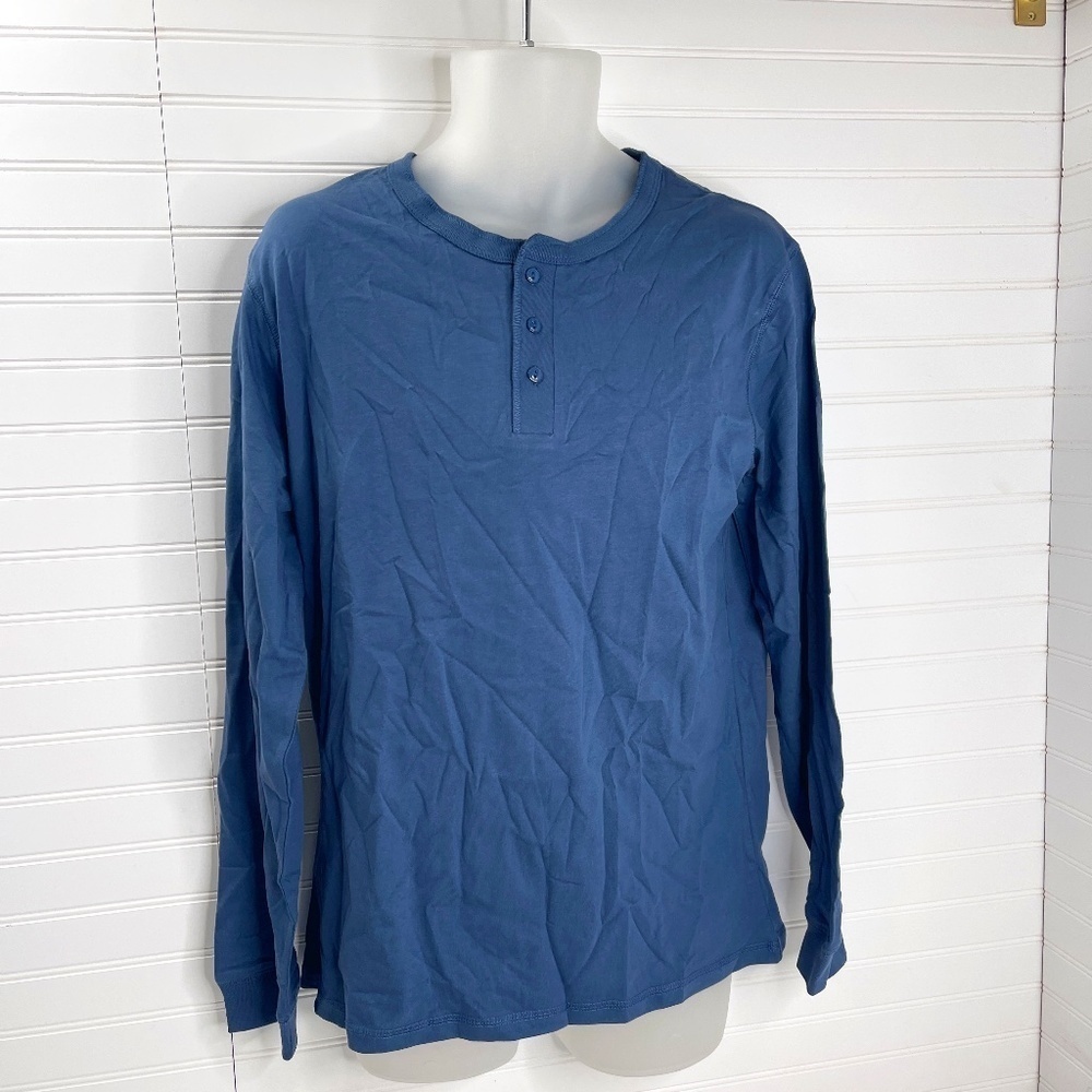NWT Aiopeson Premium Goods Men's Large Henley Long Sleeve T Shirt